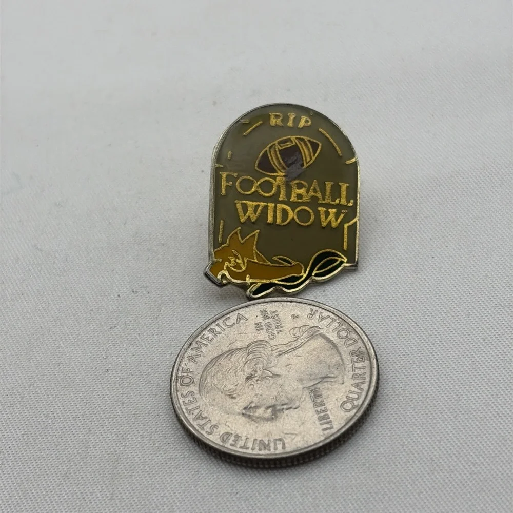 Football Widow RIP Tombstone Grave Lapel Hat Pin